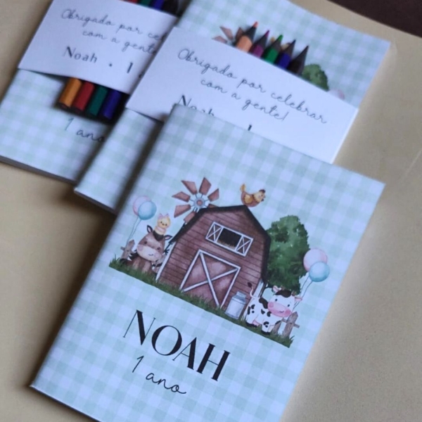 Mini livro de colorir - com mini lápis e atividades