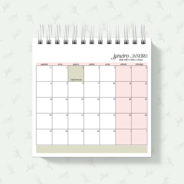 Calendário + Planejador 2025 - Verde neutro - Image 2