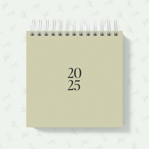 Calendário + Planejador 2025 - Verde neutro
